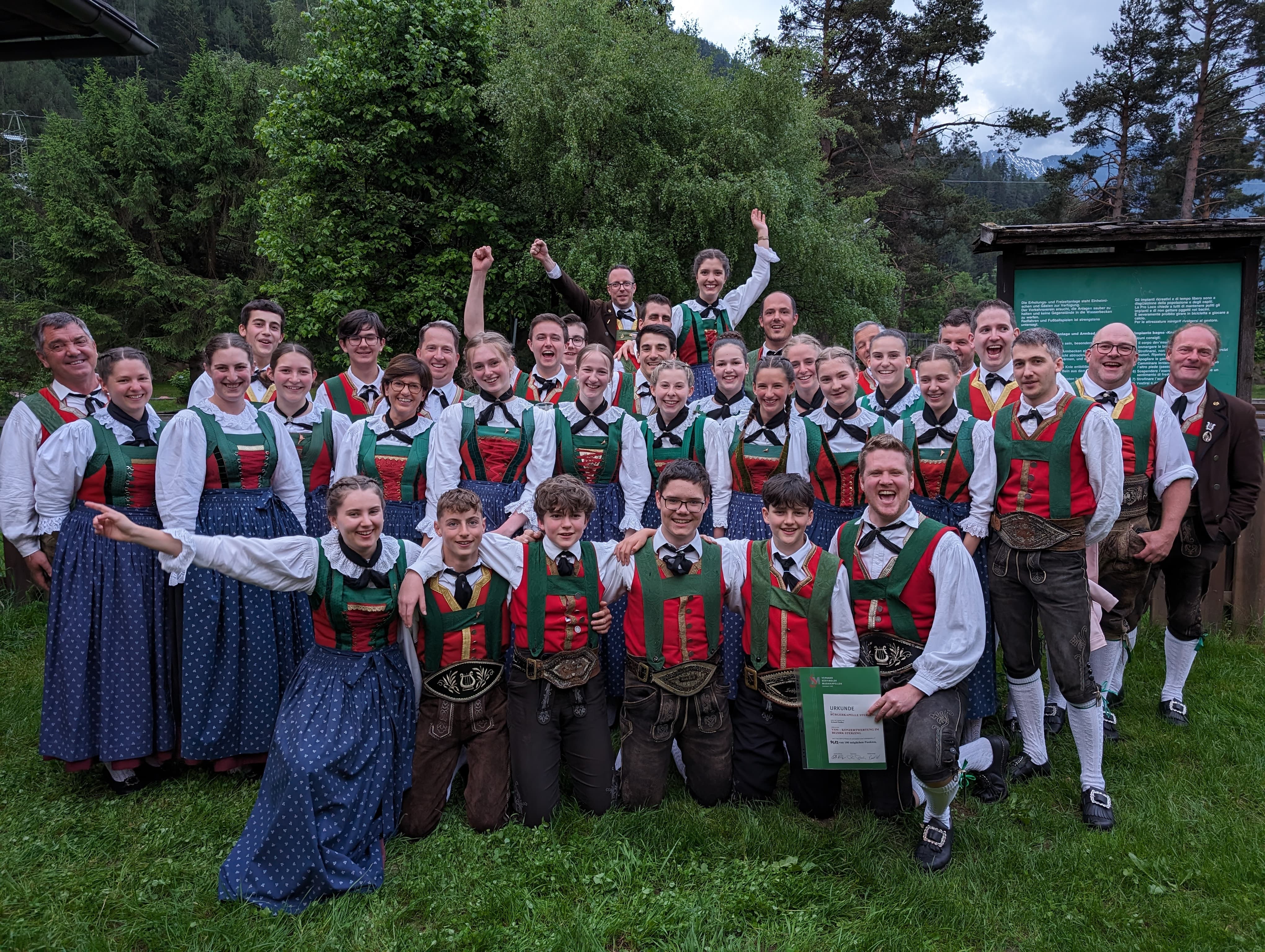 Gruppenfoto Bürgerkapelle Sterzing